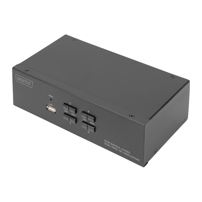 DIGITUS KVM Switch, 4-Port, Dual Display, 4K, DisplayPort