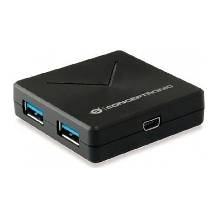 CONCEPTRONIC 4-Port Hub USB-A3.0/Mini-B ->4xA3.0 o.Netz. sw