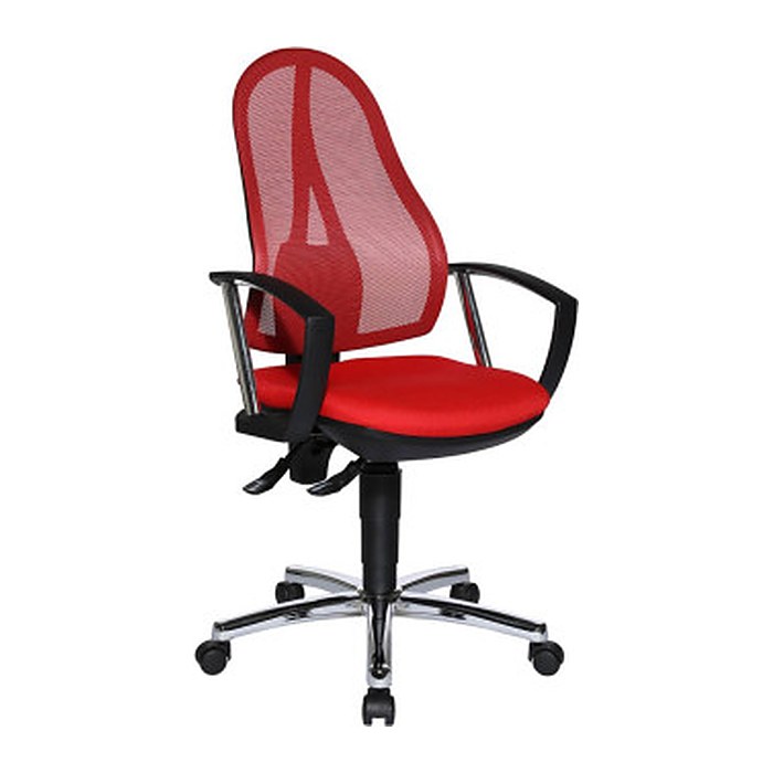 Topstar Bürostuhl Open Point P Plus, OP79A G21 Stoff rot, Gestell chrom