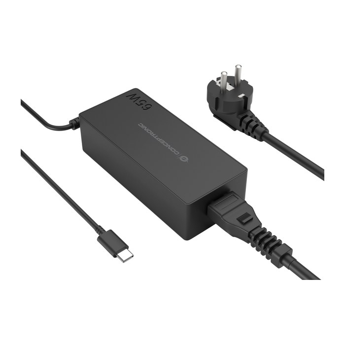 CONCEPTRONIC Ladegerät 1Port GaN USB-C 65WPD3.0/PPS sw