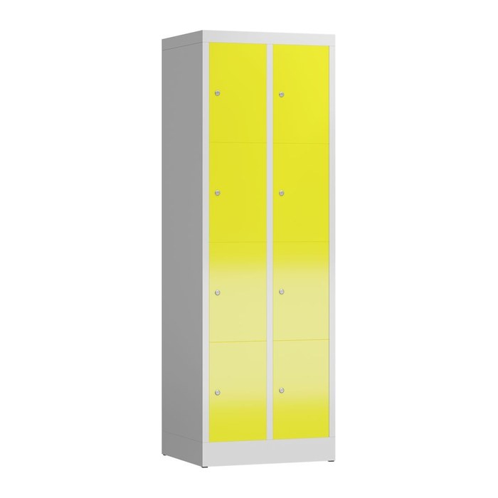 ClassiX Schließfachschrank lichtgrau, zinkgelb X-520426, 8 Schließfächer 59,0 x 50,0 x 180,0 cm