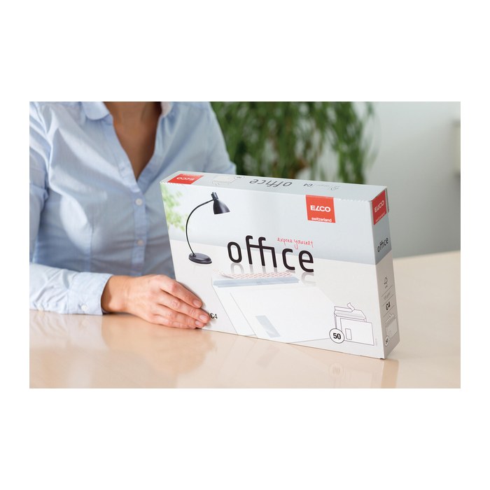 ELCO Briefumschläge office DIN C4 mit Fenster hochweiß haftklebend 50 St.
