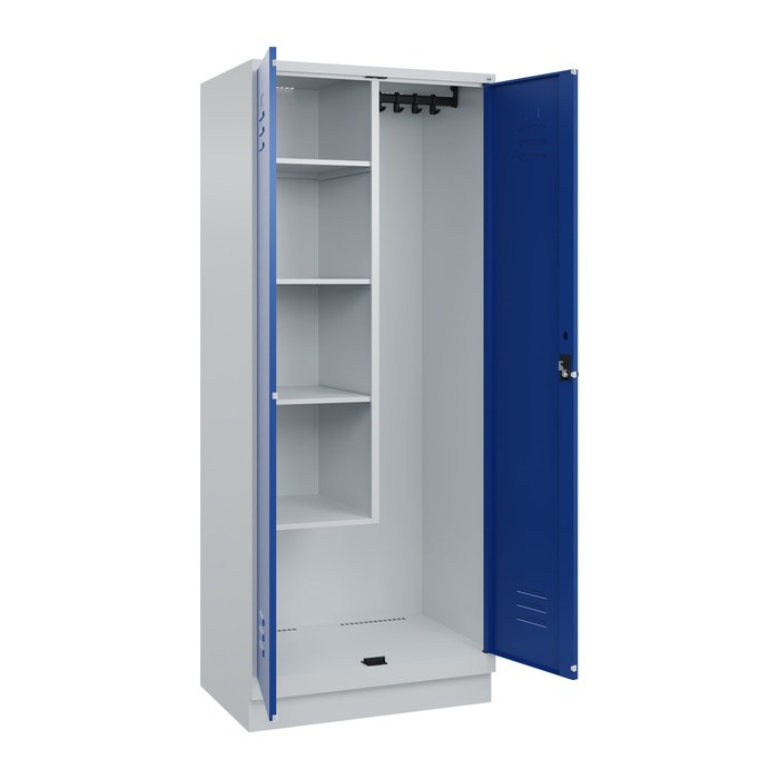 CP Putzmittelschrank Classic PLUS 080120-02 S10003 enzianblau, lichtgrau 4 Fachböden 80,0 x 50,0 x 195,0 cm, aufgebaut, 1 St.