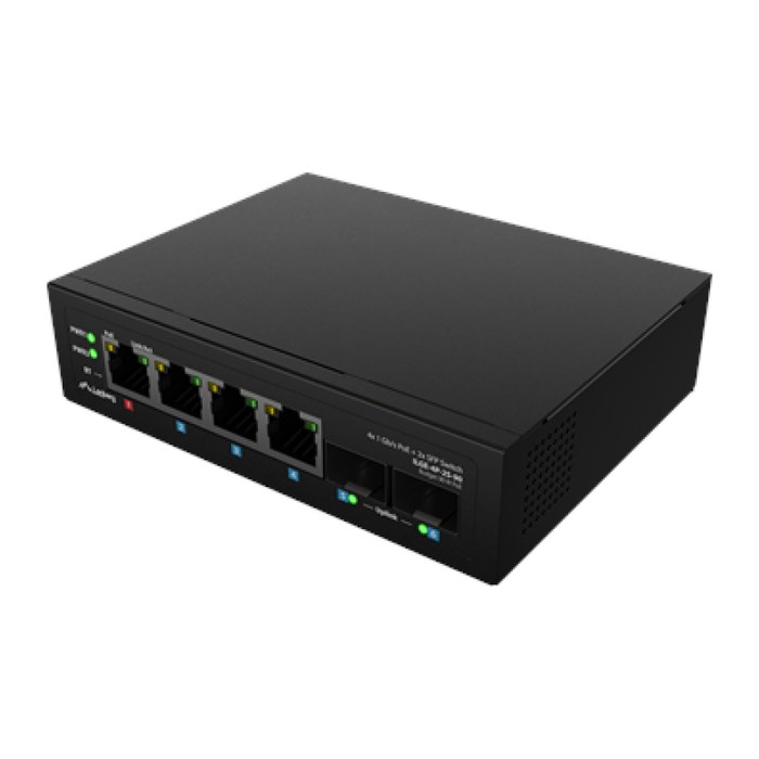 LANBERG Switch ILGE-4P-2S-90 Light Indus.PoE 1xBT 3xAT 2xSFP