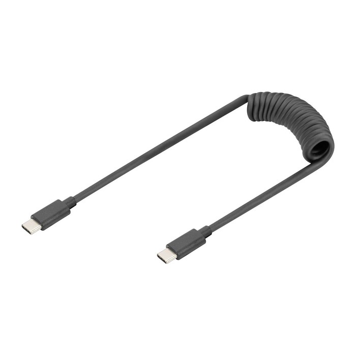 DIGITUS Ladekabel USB-C->USB-C Spiralkabel 1m schwarz