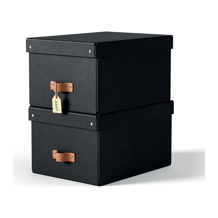 LEITZ Puro Aufbewahrungsboxen 17,0 l schwarz 27,0 x 37,0 x 20,0 cm, 2 St.