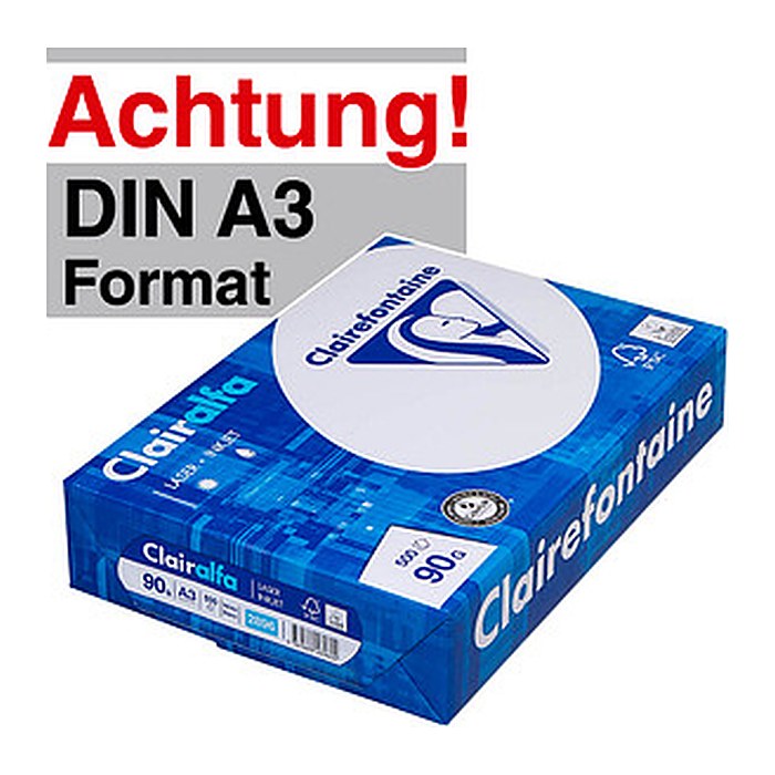 Clairefontaine Kopierpapier Clairalfa DIN A3 90 g/qm 500 Blatt