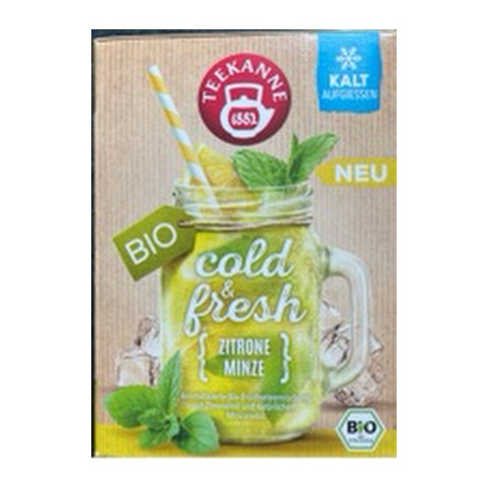 TEEKANNE cold & fresh Zitrone-Minze Bio-Tee 15 Portionen