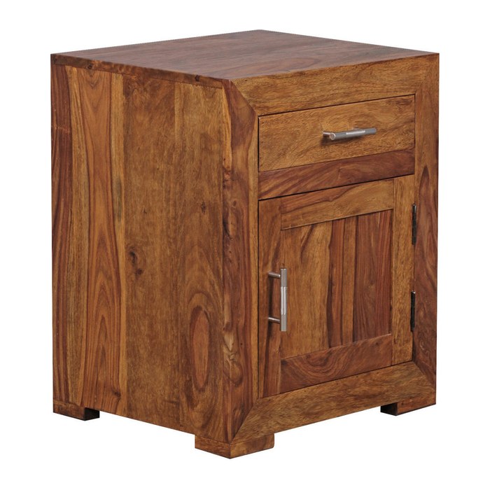 WOHNLING Nachttisch rechteckig Massivholz sheesham 50,0 x 40,0 x 60,0 cm, 1 St.