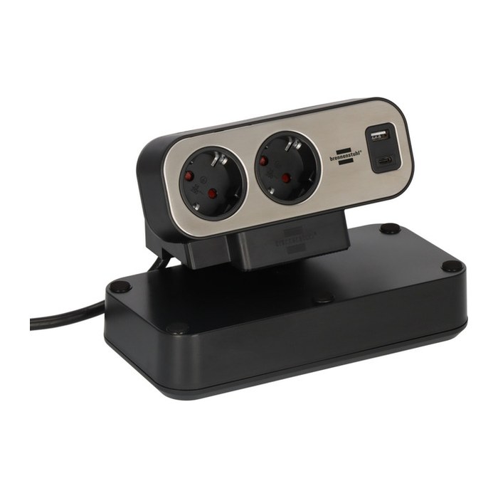 brennenstuhl estilo Duplex USB 9-fach Tischsteckdose 2,0 cm schwarz