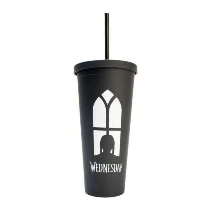 Wednesday - Becher mit Strohhalm (600ml)