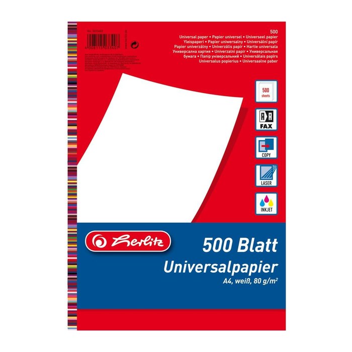 Herlitz Universalpapier A4 80g 500Blatt weiß