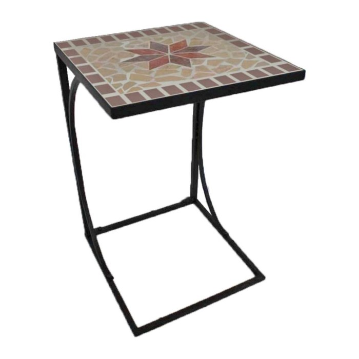 Garden Pleasure Gartentisch AMARILLO braun, ocker, beige quadratisch 35,0 x 35,0 x 53,0 cm