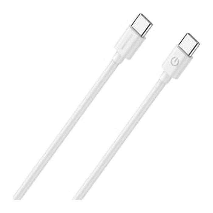 RealPower Lade/Datenkabel USB-C auf USB-C 2m weiß 3A