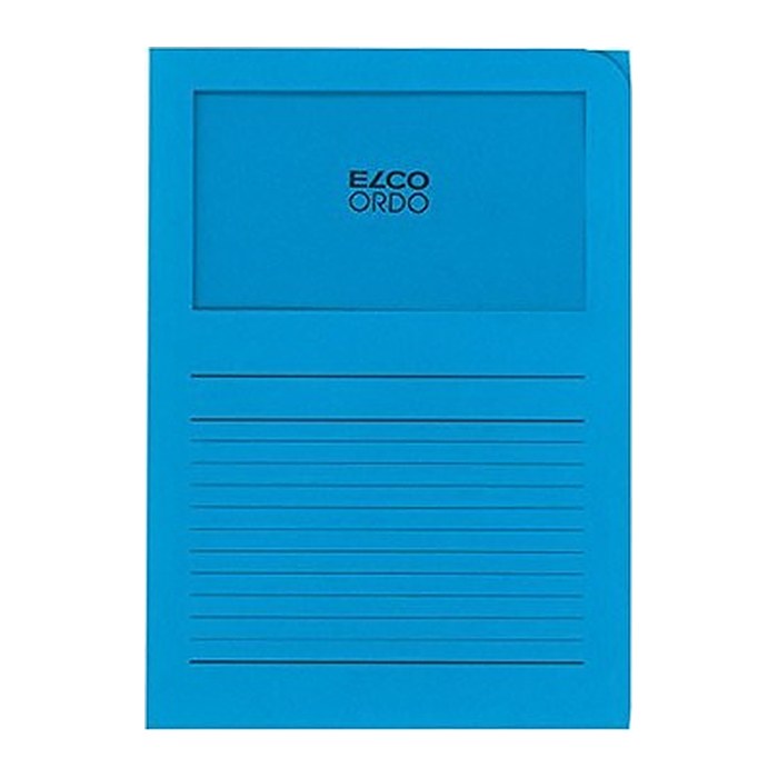 ELCO Sichthüllen Ordo classico DIN A4 blau glatt 120 g/qm, 100 St.