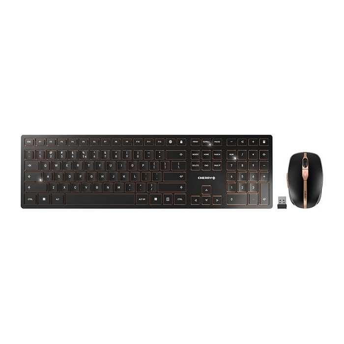 CHERRY DW9100 Wireless SLIM Maus&Tastatur EU schwarz/bronze