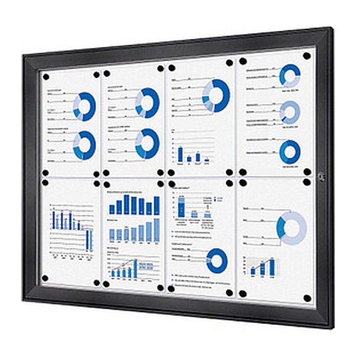 Showdown® Displays Schaukasten grau 8x DIN A4 96,1 x 2,3 x 69,6 cm, 1 St.