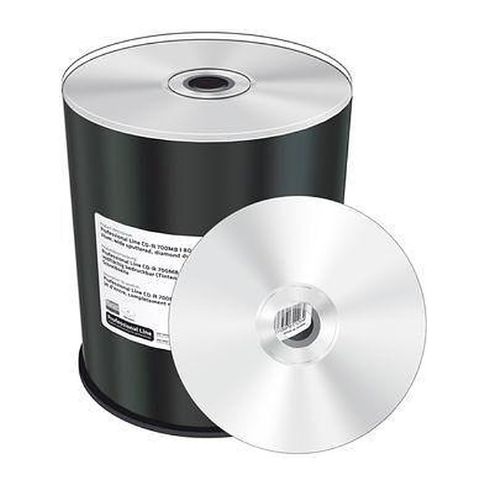 MediaRange CD-R 700MB 100pcs vollflächig bedruckbar silber