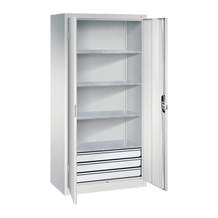 CP Stahlschrank 8921-503 S10128 lichtgrau 4 Fachböden 93,0 x 50,0 x 195,0 cm, aufgebaut, 1 St.