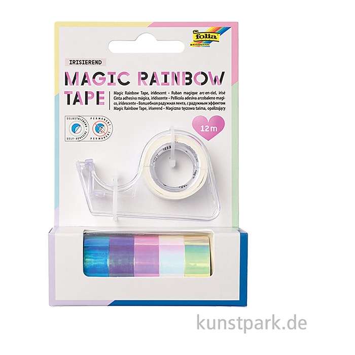 folia Magic Rainbow Deko-Klebeband glänzend 12,0 mm x 2,0 m 6 Rollen