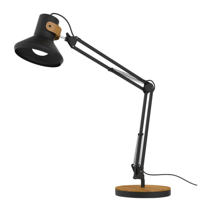 unilux BAYA BAMBOO LED Schreibtischlampe schwarz/bambus 12,6 W