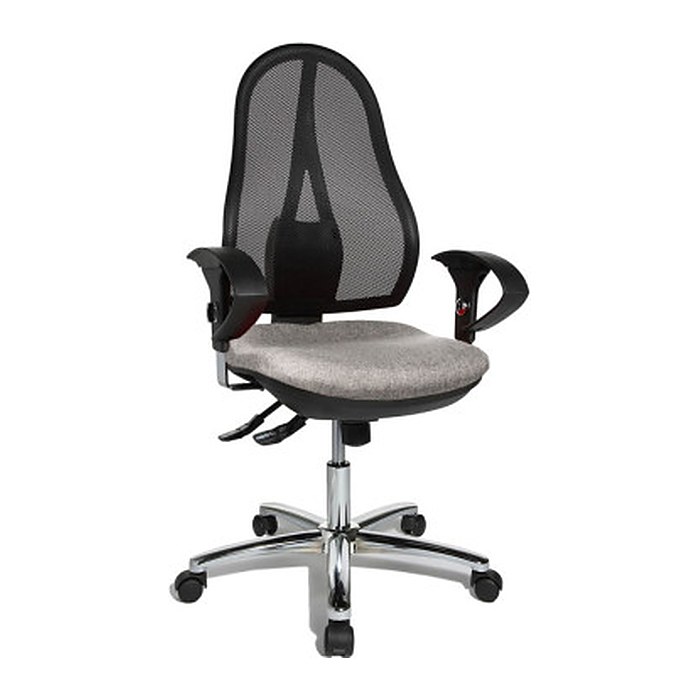 Topstar Bürostuhl Open Point SY Deluxe, OP290U G23 Stoff grau, Gestell chrom