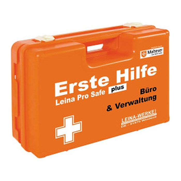 LEINA-WERKE Erste-Hilfe-Koffer Pro Safe plus Büro & Verwaltung DIN 13169 + Erweiterung orange