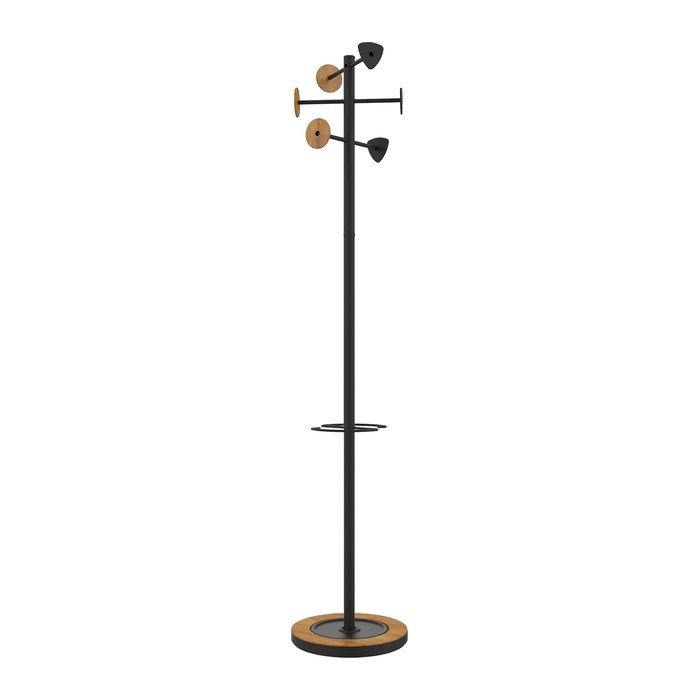 unilux Kleiderständer BORA BAMBOO schwarz Metall 6 Haken 38,0 x 178,0 cm, 1 St.