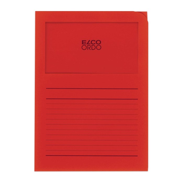 ELCO Sichthüllen Ordo classico DIN A4 rot glatt 120 g/qm, 100 St.