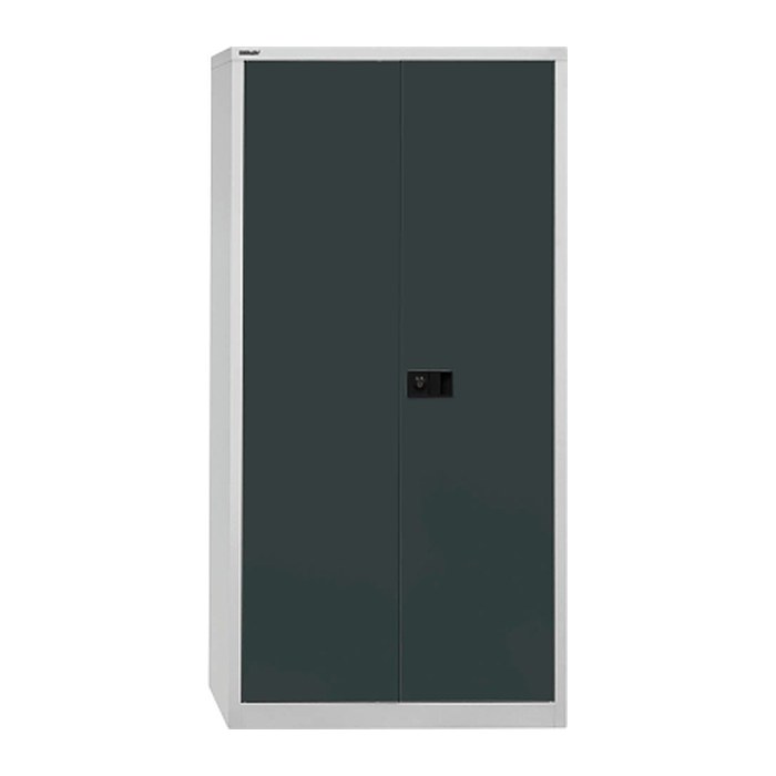 BISLEY Stahlschrank Universal E782A04525 lichtgrau, anthrazitgrau 4 Fachböden 91,4 x 40,0 x 195,0 cm, aufgebaut, 1 St.