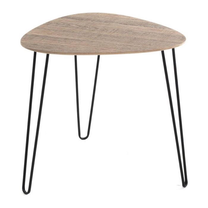HAKU Möbel Beistelltisch oval MDF-Platte eiche 40,0 x 40,0 x 43,0 cm, 1 St.