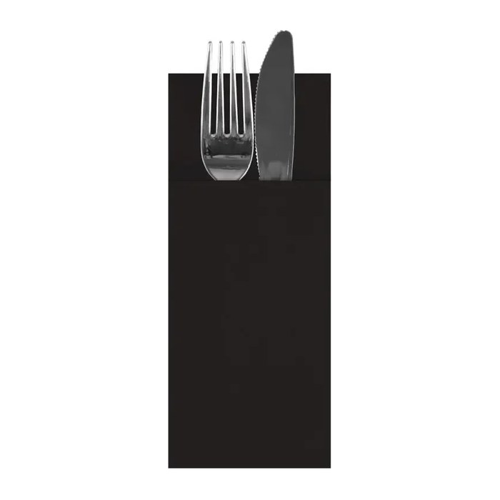 STARPAK Bestecktaschen Airlaid schwarz 8,5 x 20,0 cm, 480 St.