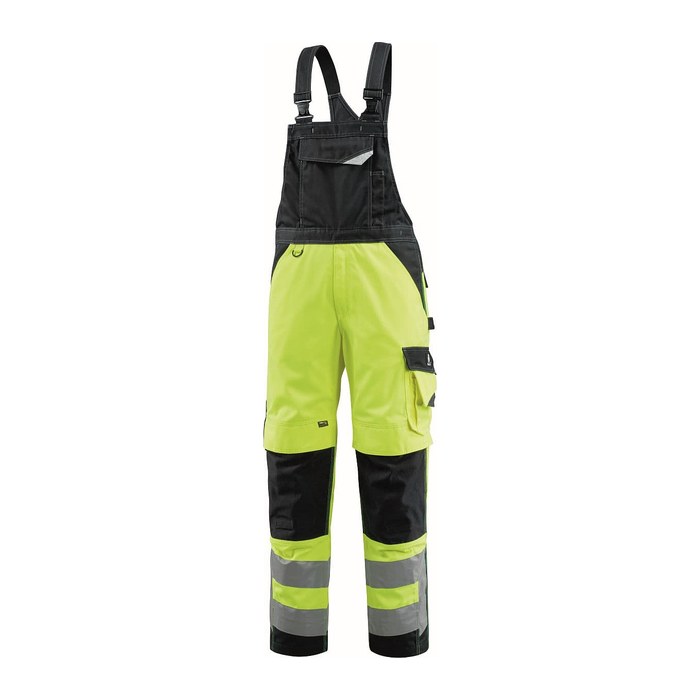 MASCOT® unisex Warnschutz-Latzhose Newcastle gelb, schwarz Größe 56