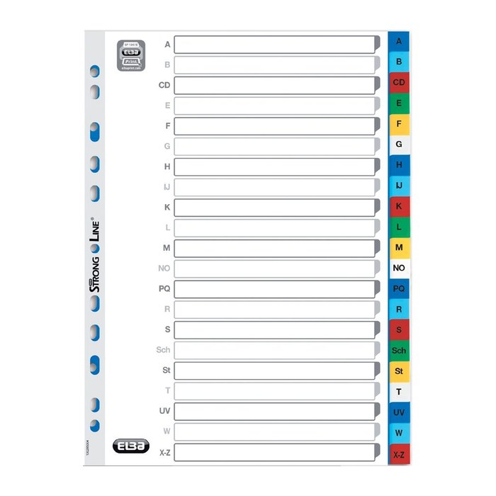 OXFORD Ordnerregister DIN A4 Vollformat 1-5 farbig 5-teilig, 1 Satz