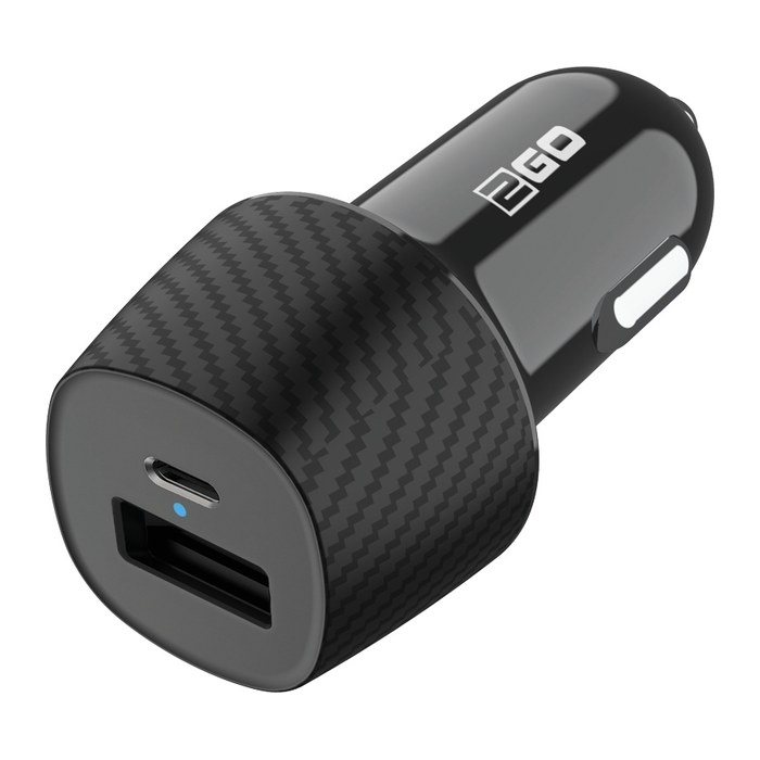 2GO KFZ-Ladegerät 20W 1xUSB-C 1xUSB-A schwarz