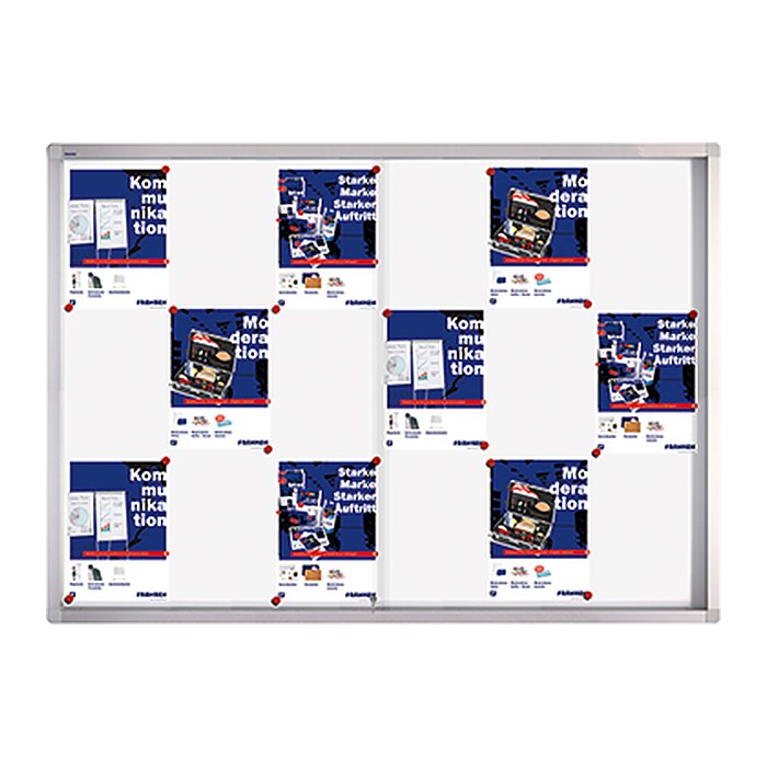 FRANKEN Schaukasten PRO silber 18x DIN A4 139,0 x 4,6 x 99,0 cm, 1 St.