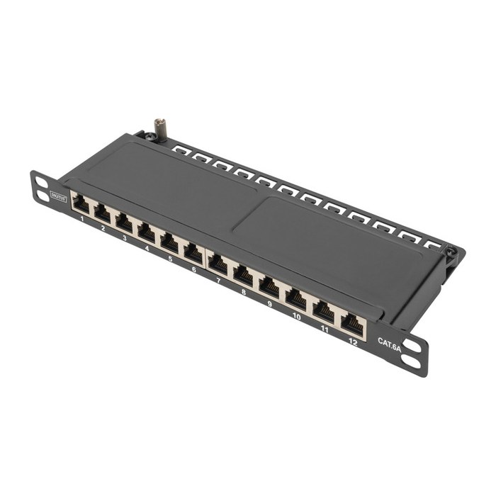 DIGITUS Patchpanel 10" Cat6A 12x RJ45 0,5HE geschirmt schw