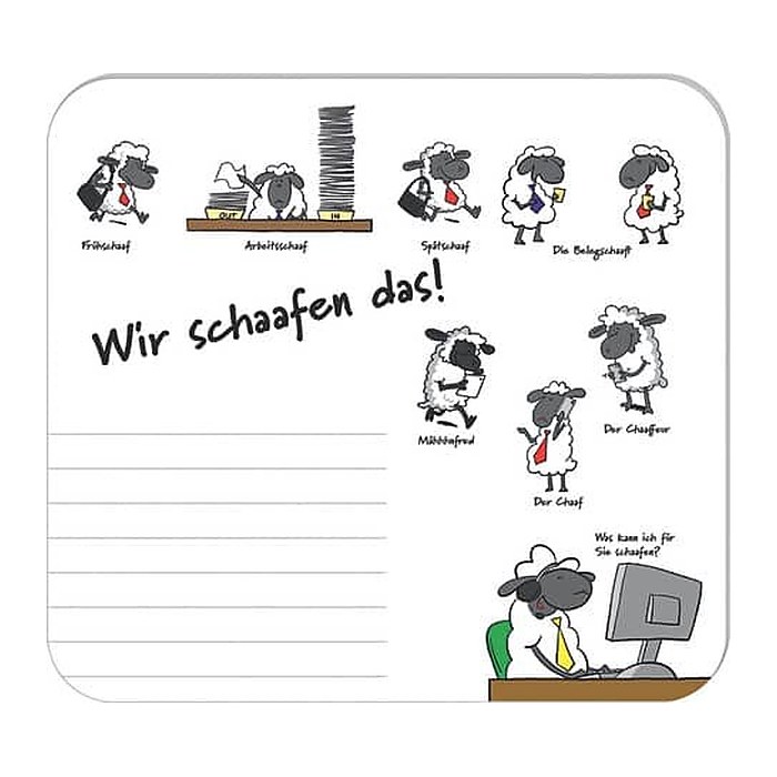 RNK-Verlag Mousepad-Notizblock weiß/grau Papier 24,0 x 22,0 cm, 30 Blatt