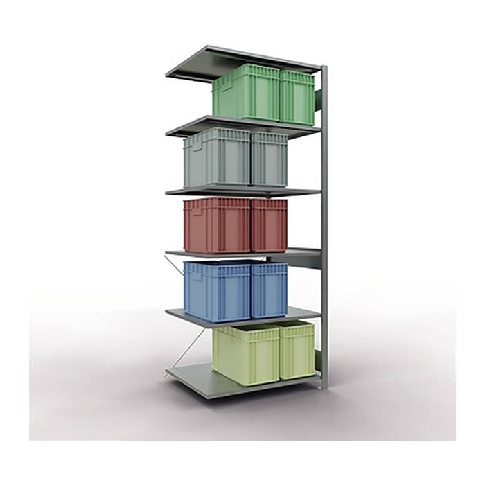 SCHULTE Anbau-Schwerlastregal MULTIplus 150 12586 silber 100,0 x 80,0 x 250,0 cm