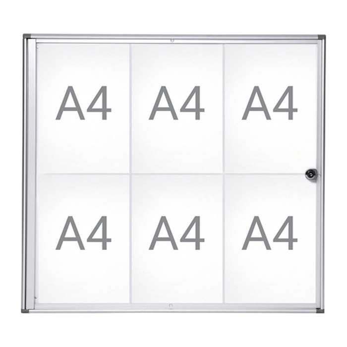 MAUL Schaukasten Extraslim grau 6x DIN A4 71,1 x 2,7 x 65,5 cm, 1 St.