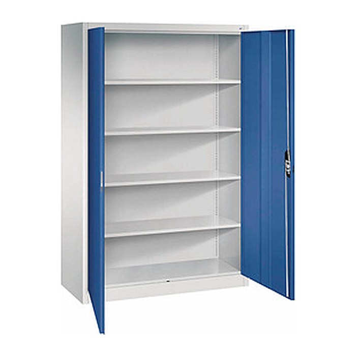 CP Stahlschrank C 2000 Acurado 9480-000 S10590 enzianblau, lichtgrau 4 Fachböden 120,0 x 50,0 x 195,0 cm, aufgebaut, 1 St.