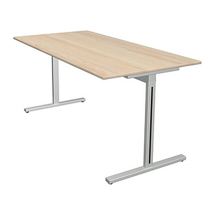 Kerkmann Form 1 Schreibtisch ahorn rechteckig, T-Fuß-Gestell silber 160,0 x 80,0 cm