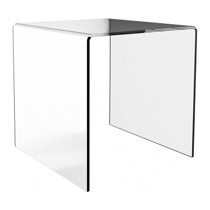 fm STATUS Beistelltisch quadratisch Kunststoff transparent 50,0 x 50,0 x 50,0 cm, 1 St.
