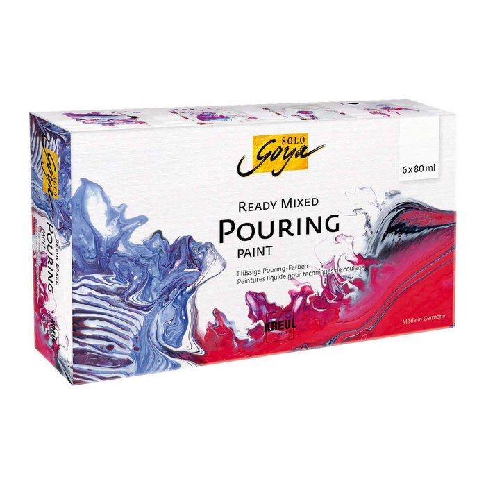 KREUL Pouring Acrylfarben farbsortiert, 6 St.