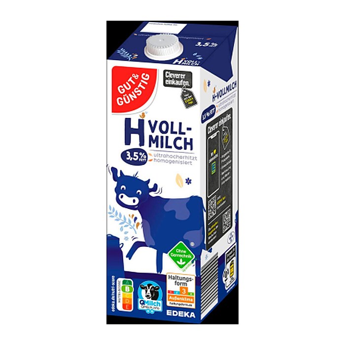 GUT&GÜNSTIG H-Vollmilch Milch 3,5 % 12x 1,0 l