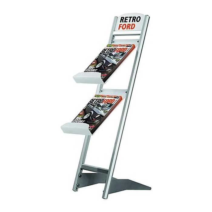 update displays Prospektständer Rapid silber DIN A4 2 Fächer 26,5 x 35,0 x 100,0 cm, 1 St.