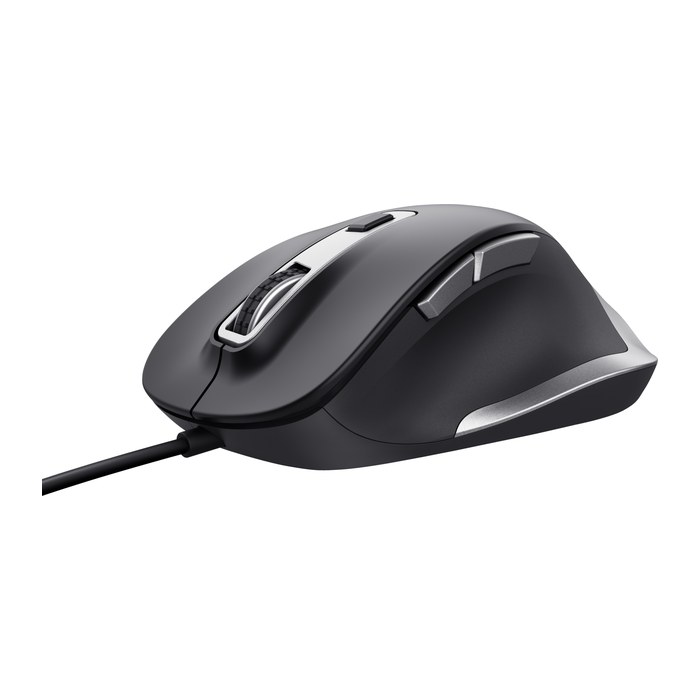 Trust Fyda Comfort Eco Maus ergonomisch kabelgebunden schwarz, silber
