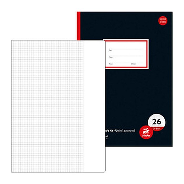 Staufen® Schulheft Oberschule Lineatur 26 kariert DIN A4 Außenrand, 20 Blatt, 1 St.