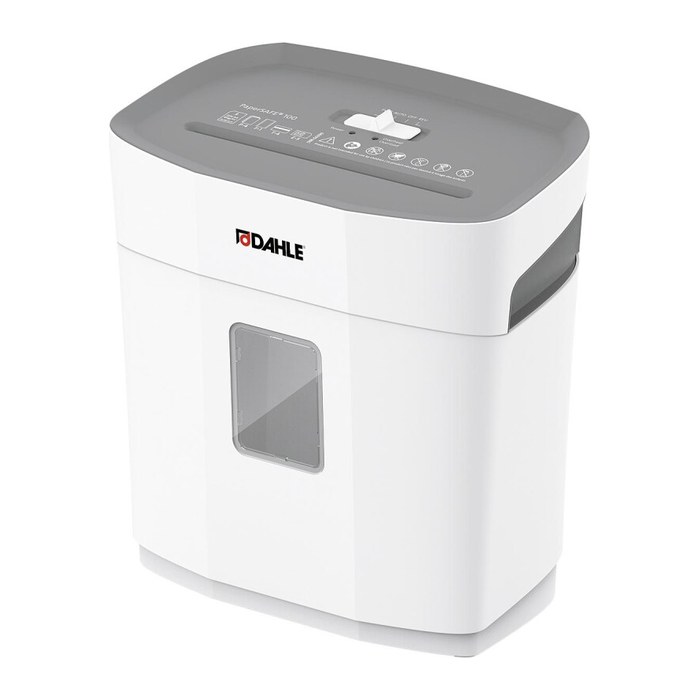 DAHLE PaperSAFE 100 Aktenvernichter mit Partikelschnitt P-4, 5 x 18 mm, bis 5 Blatt, lichtgrau