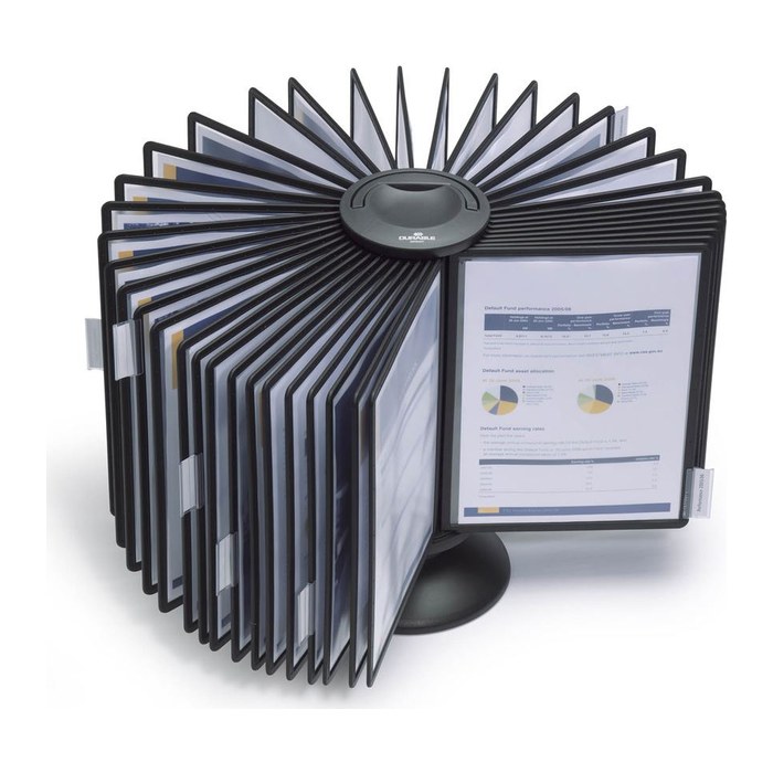 DURABLE Sichttafelsystem SHERPA® Display System carousel 40 563301 DIN A4 schwarz mit 40 St. Sichttafeln, 1 St.